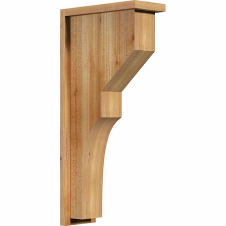 Monterey Rough Sawn Corbel w/Backplate, Western Red Cedar, 6"W x 14"D x 30"H